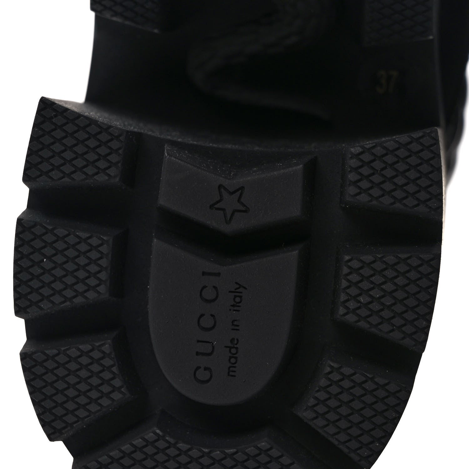Gucci Apollo Calfskin GG Supreme Nappa Samoa Quilted Lace Up Ankle Boots 37 Black 6 of 9