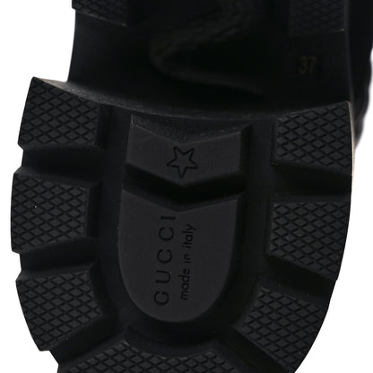 Gucci Apollo Calfskin GG Supreme Nappa Samoa Quilted Lace Up Ankle Boots 37 Black 6 of 9
