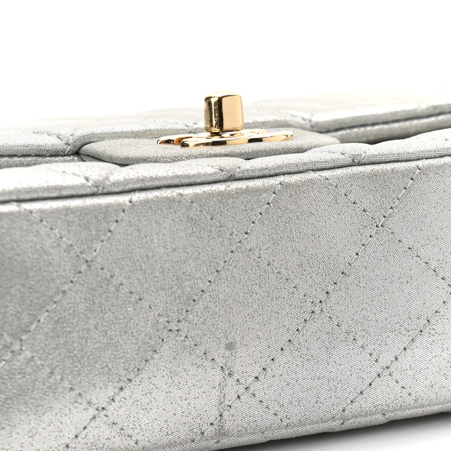 Chanel Iridescent Calfskin Quilted Mini Rectangular Flap Silver 7 of 11
