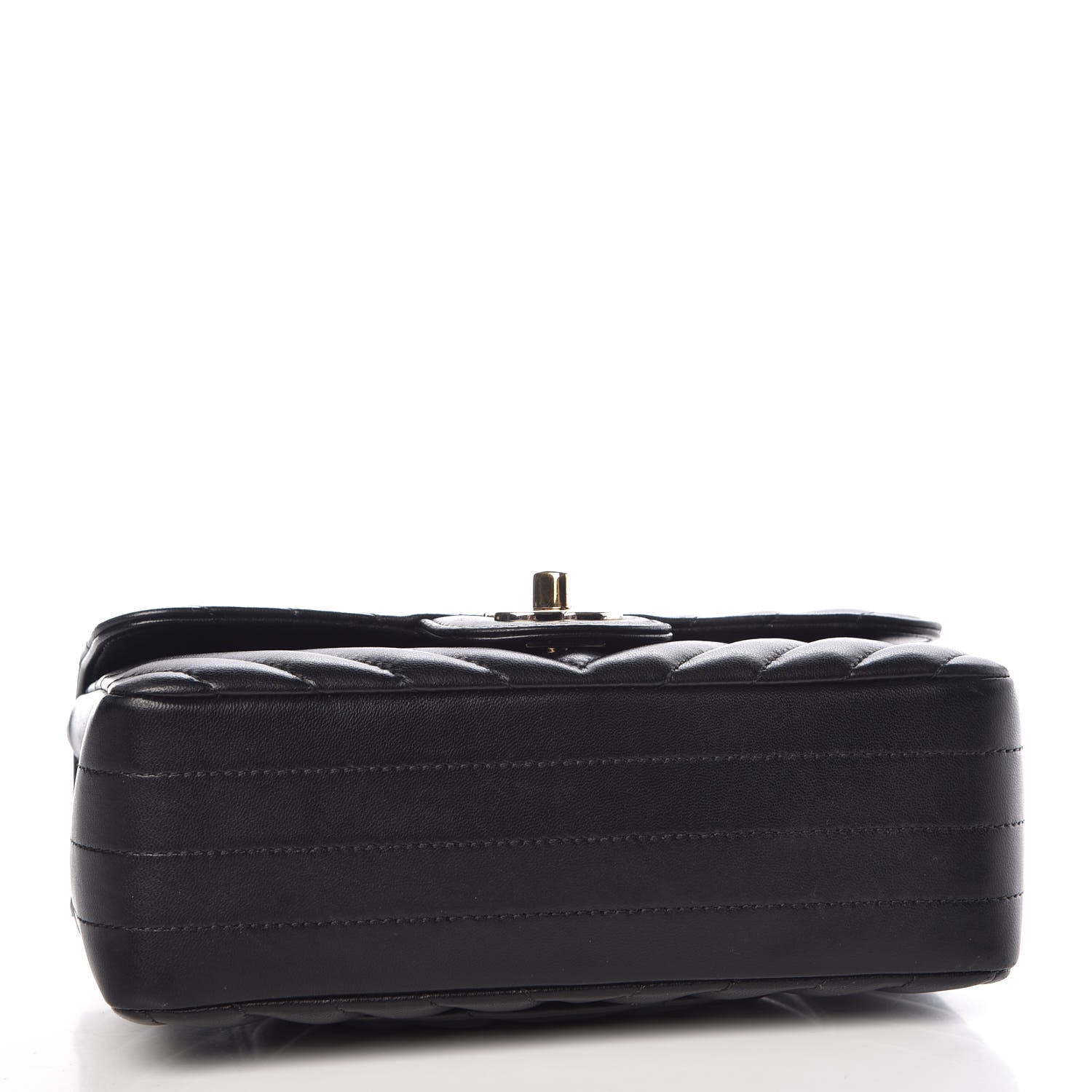 Chanel Lambskin Chevron Quilted Mini Rectangular Flap Black 4 of 12