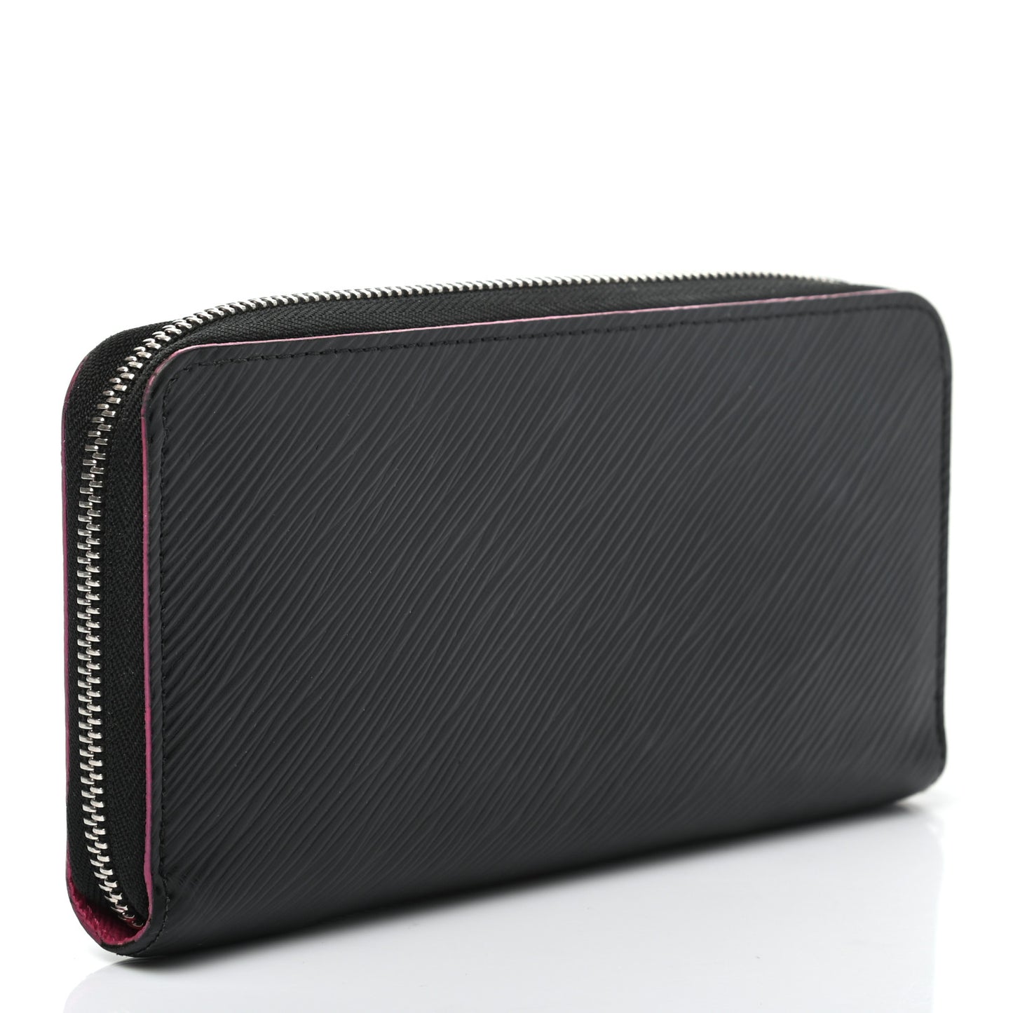 Epi Zippy Wallet Black Hot Pink