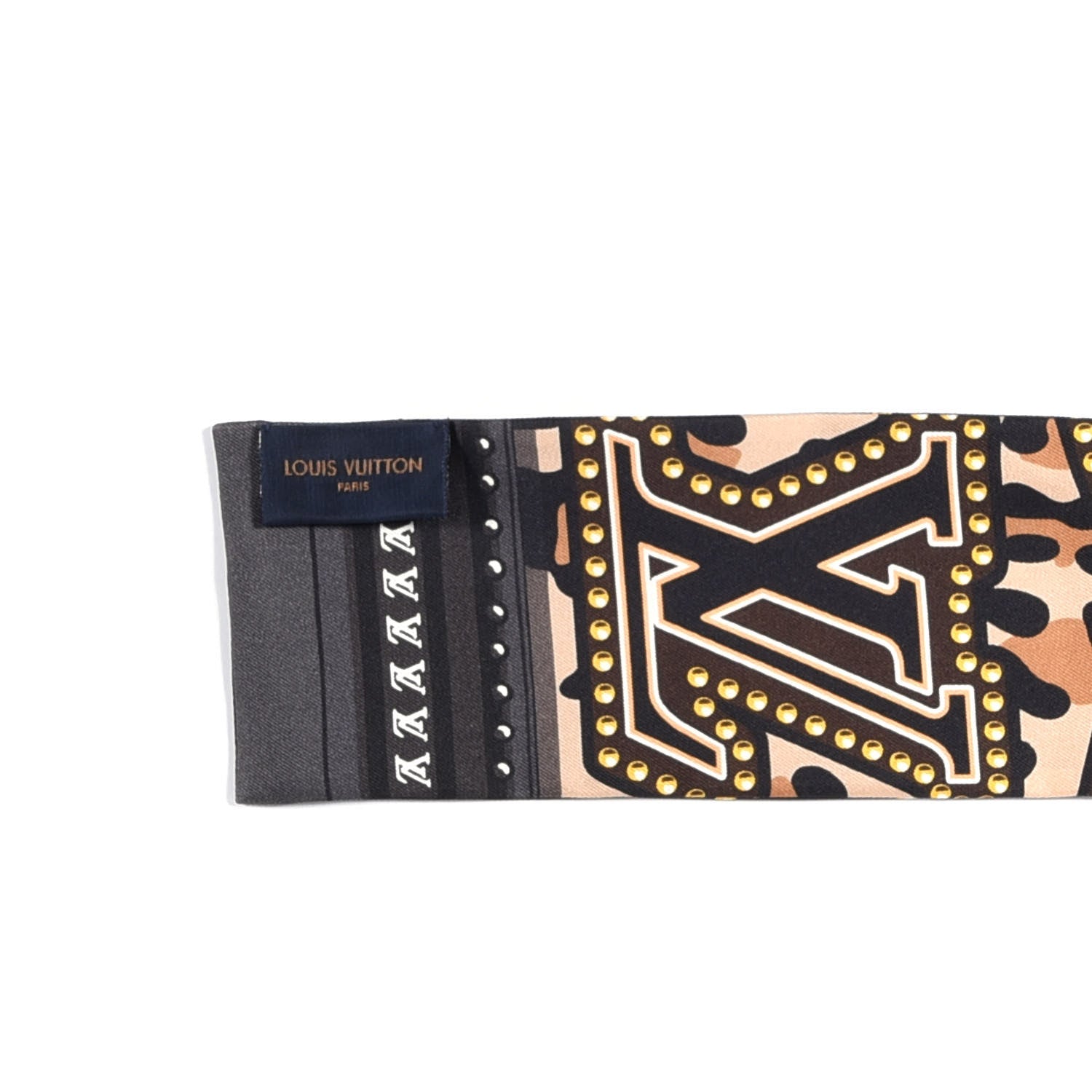 Louis Vuitton Silk Monogram LV World Bandeau Brown 3 of 3