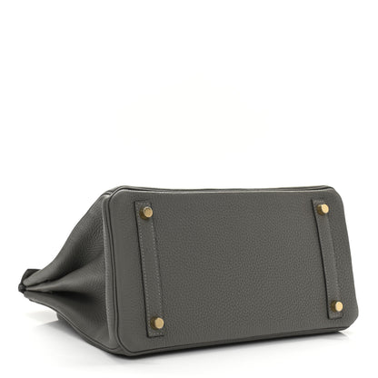 Hermes Taurillon Clemence Birkin 30 Gris Meyer 4 of 11