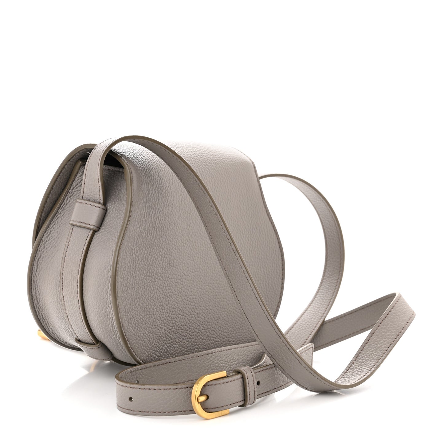 Calfskin Mini Marcie Round Crossbody Bag Cashmere Grey