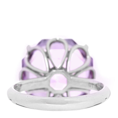 Tiffany Sterling Silver Amethyst Sparklers Octagonal Cocktail Ring 47 4 3 of 6