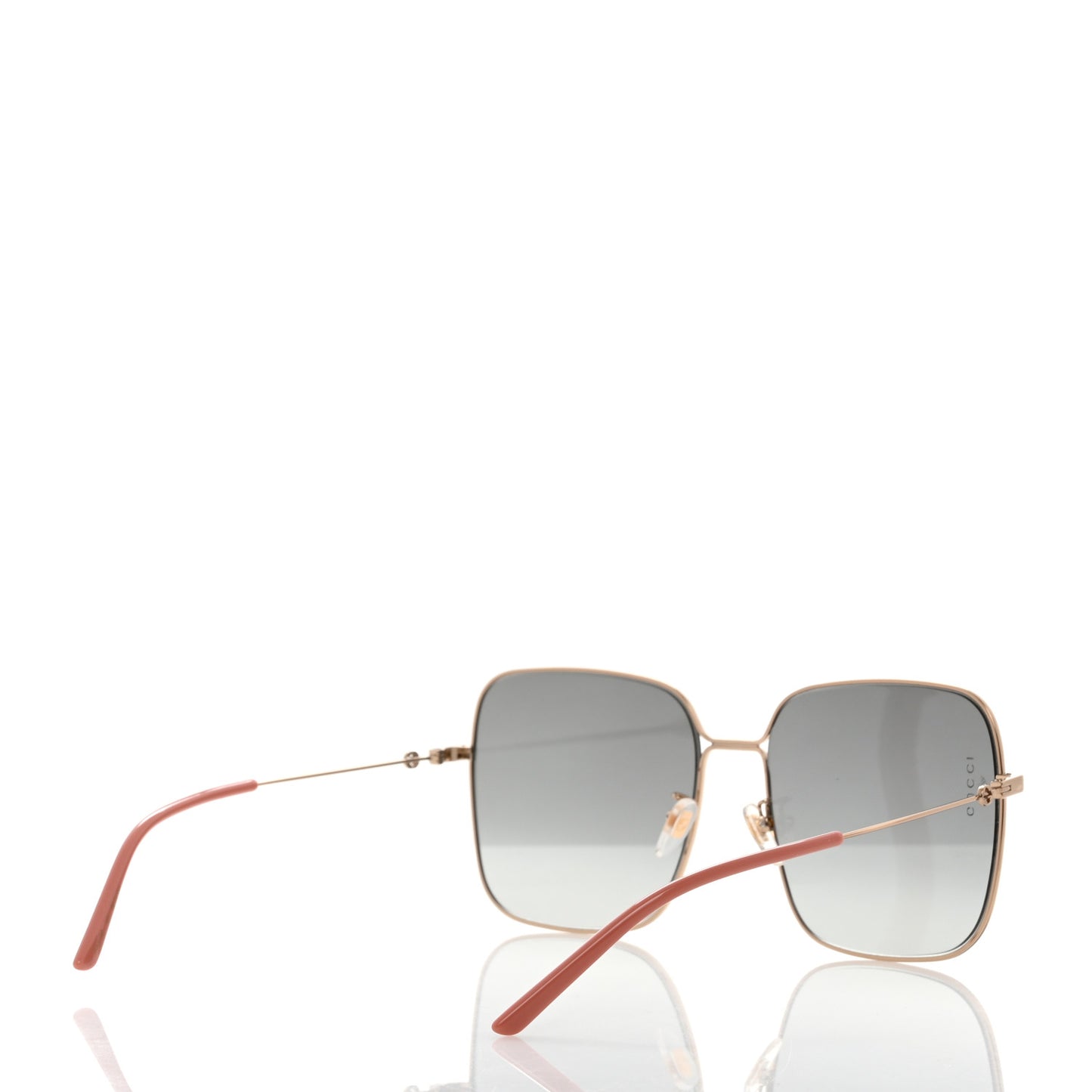 Metal Square Frame Sunglasses GG0443S Gold Pink
