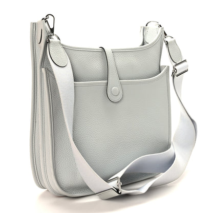 Hermes Taurillon Clemence Evelyne III PM Bleu Pale 3 of 10