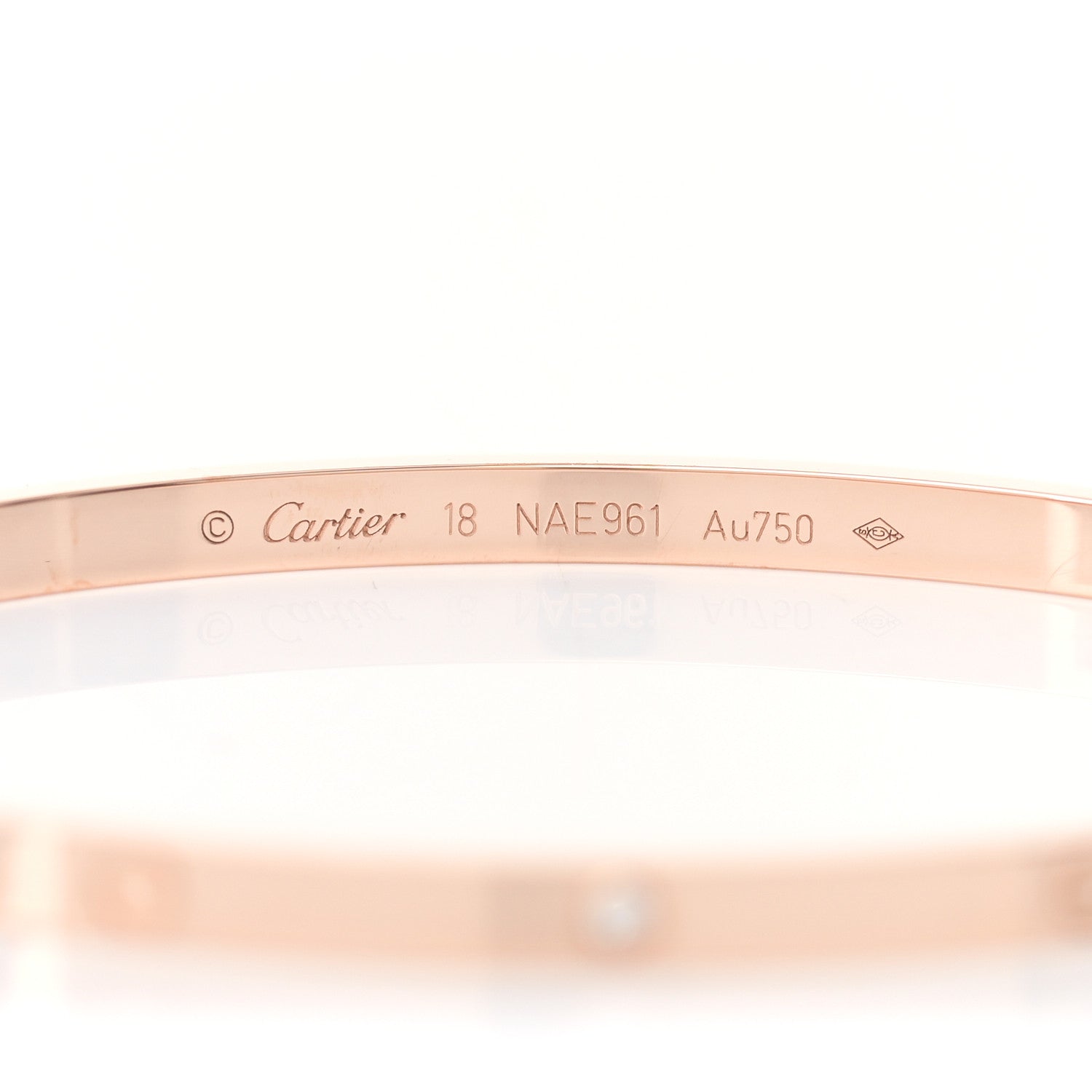 Cartier 18K Pink Gold 6 Diamond Small LOVE Bracelet 18 4 of 5