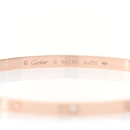 Cartier 18K Pink Gold 6 Diamond Small LOVE Bracelet 18 4 of 5