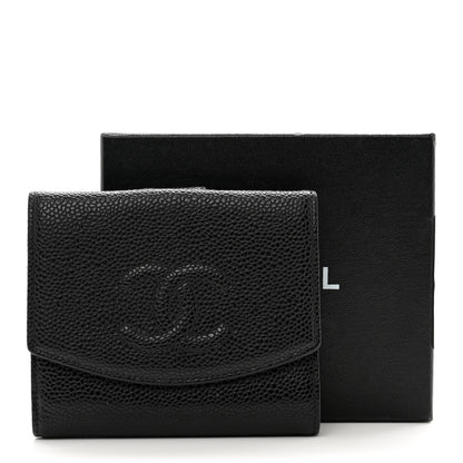 Chanel Caviar Timeless CC Compact French Wallet Black 9 of 9
