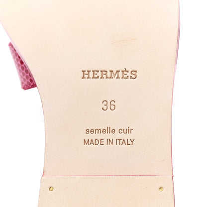 Hermes Lizard Oran Sandals 36 Fuchsia 17 of 19