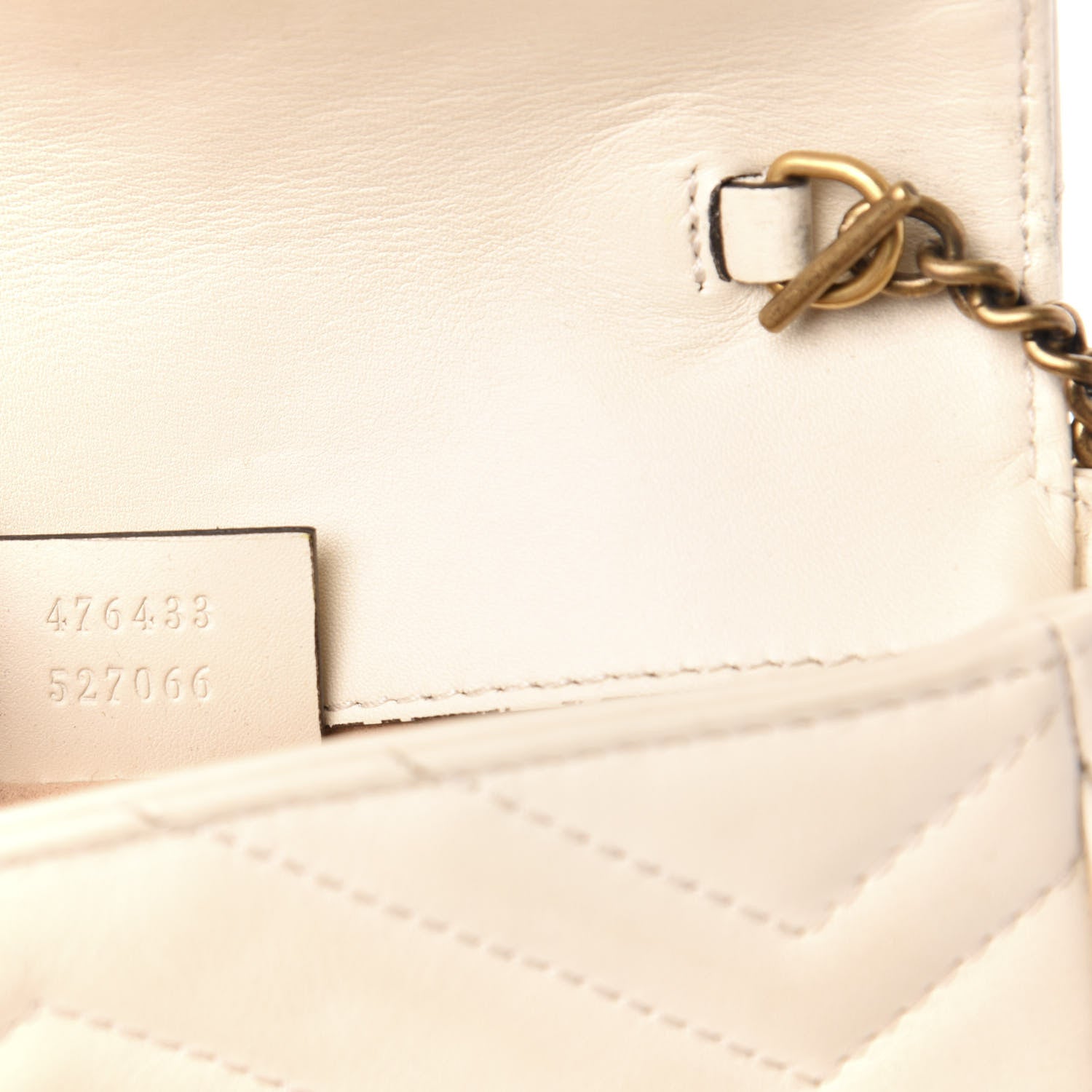 Gucci Calfskin Matelasse Super Mini GG Marmont Shoulder Bag White 7 of 13