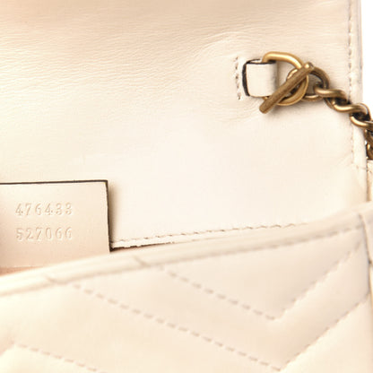 Gucci Calfskin Matelasse Super Mini GG Marmont Shoulder Bag White 7 of 13