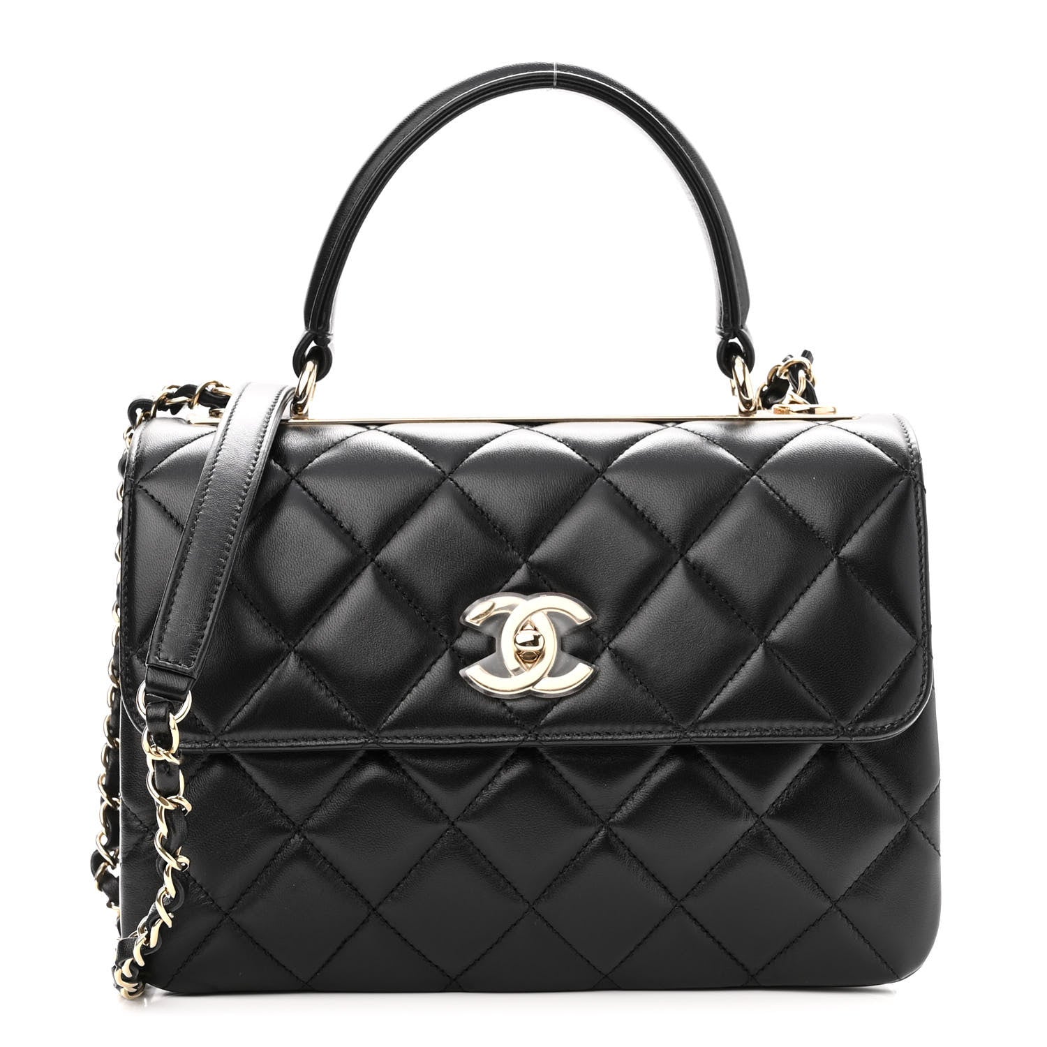 Chanel Lambskin Quilted Small Trendy CC Dual Handle Flap Bag Black 1 of 11