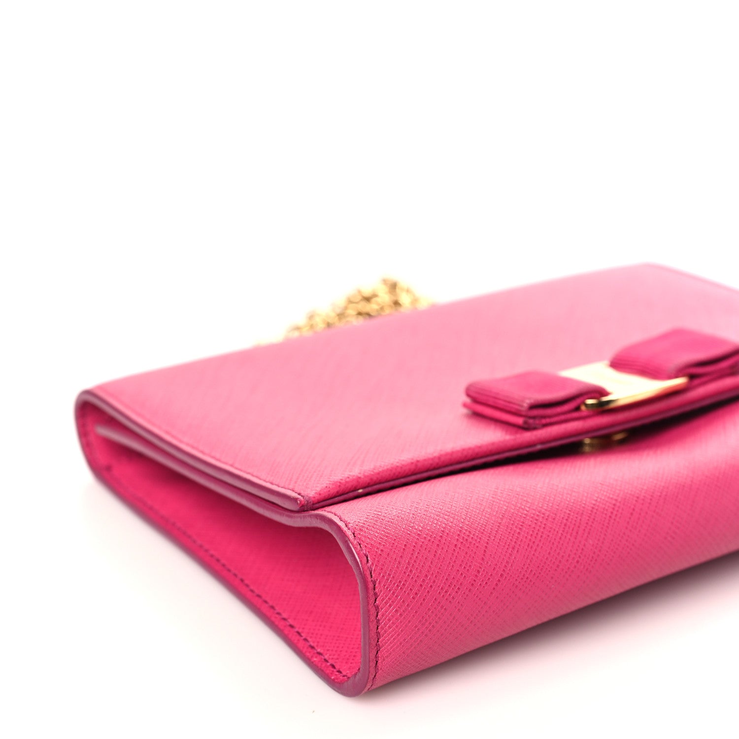 Salvatore Ferragamo Calfskin Mini Miss Vara Bow Chain Bag Pink 7 of 9