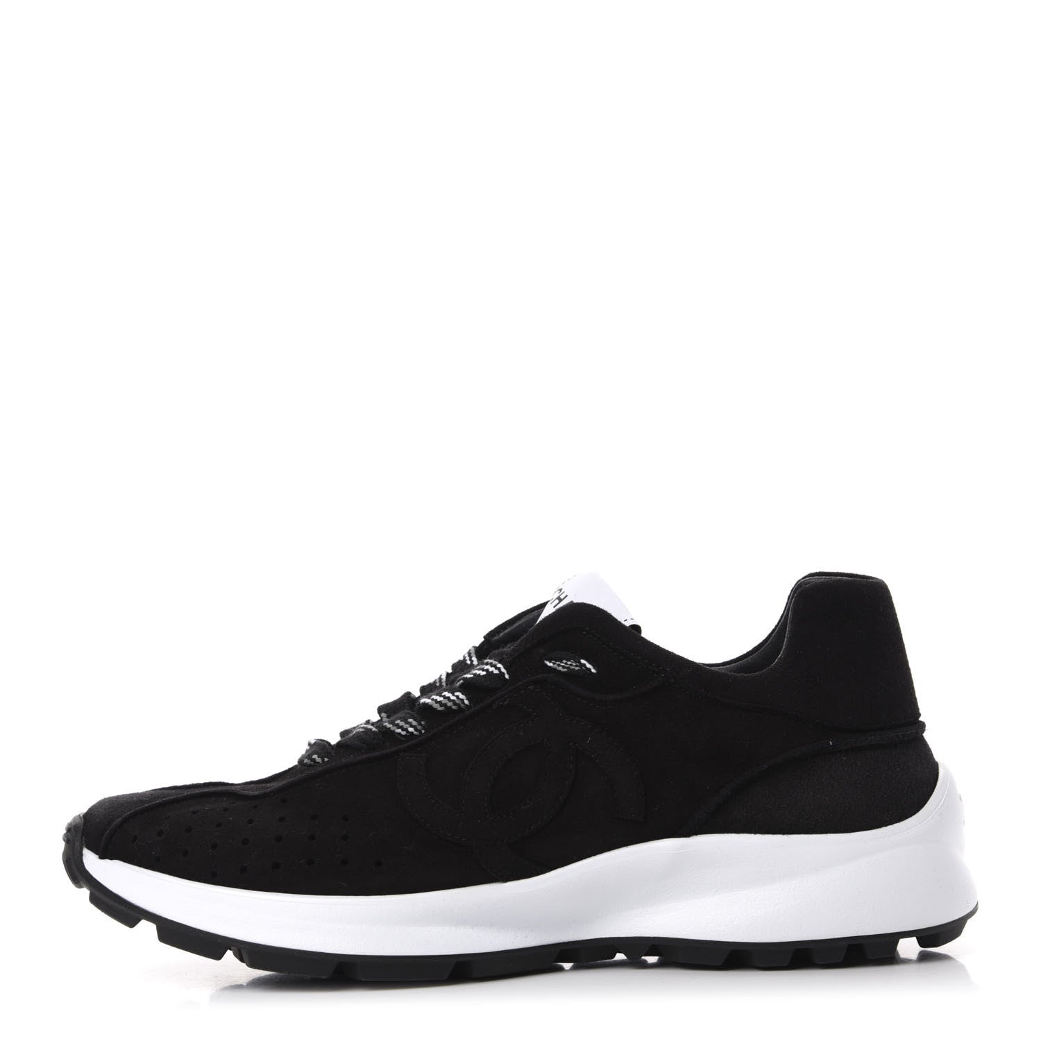 Chanel Suede Goatskin CC Sneakers 37 Black CHANEL 1 of 10
