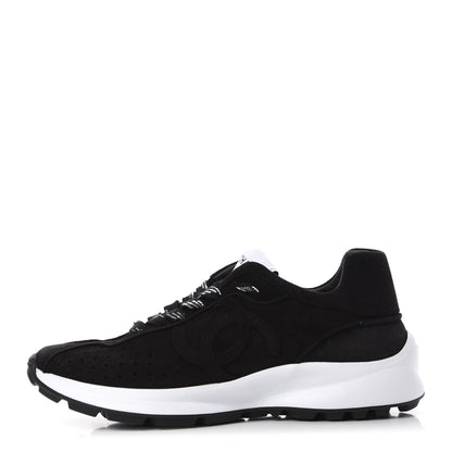 Chanel Suede Goatskin CC Sneakers 37 Black CHANEL 1 of 10