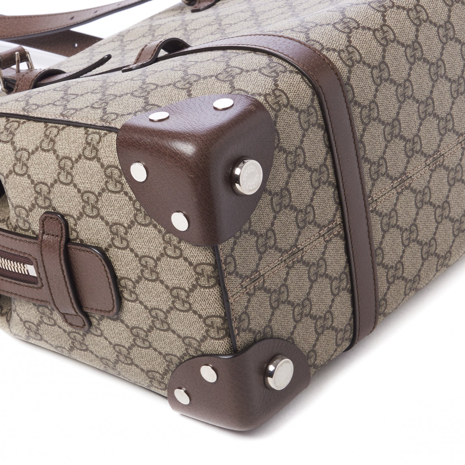 Gucci GG Supreme Monogram Textured Dollar Calfskin Medium Detail Tote Beige Ebony New Acero 5 of 8