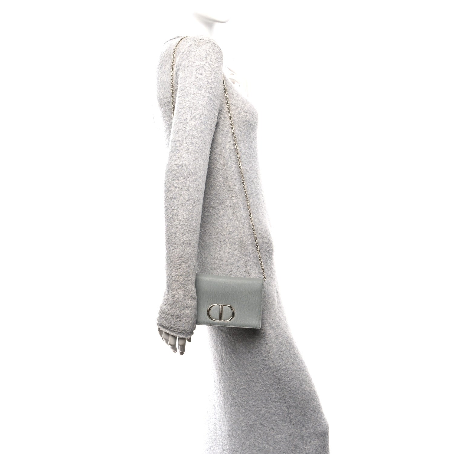 Christian Dior Calfskin 30 Montaigne 2 in 1 Pouch Grey 2 of 10