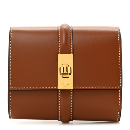 Celine Satinated Calfskin 16 Small Tri-Fold Wallet Tan 1 of 8