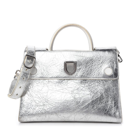 Christian Dior Metallic Calfskin Medium Diorever Flap Silver 1 of 19