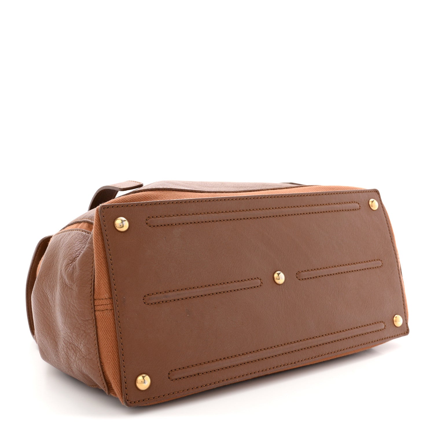 Saint Laurent Calfskin Canvas Medium Muse Two Brown 3 of 13