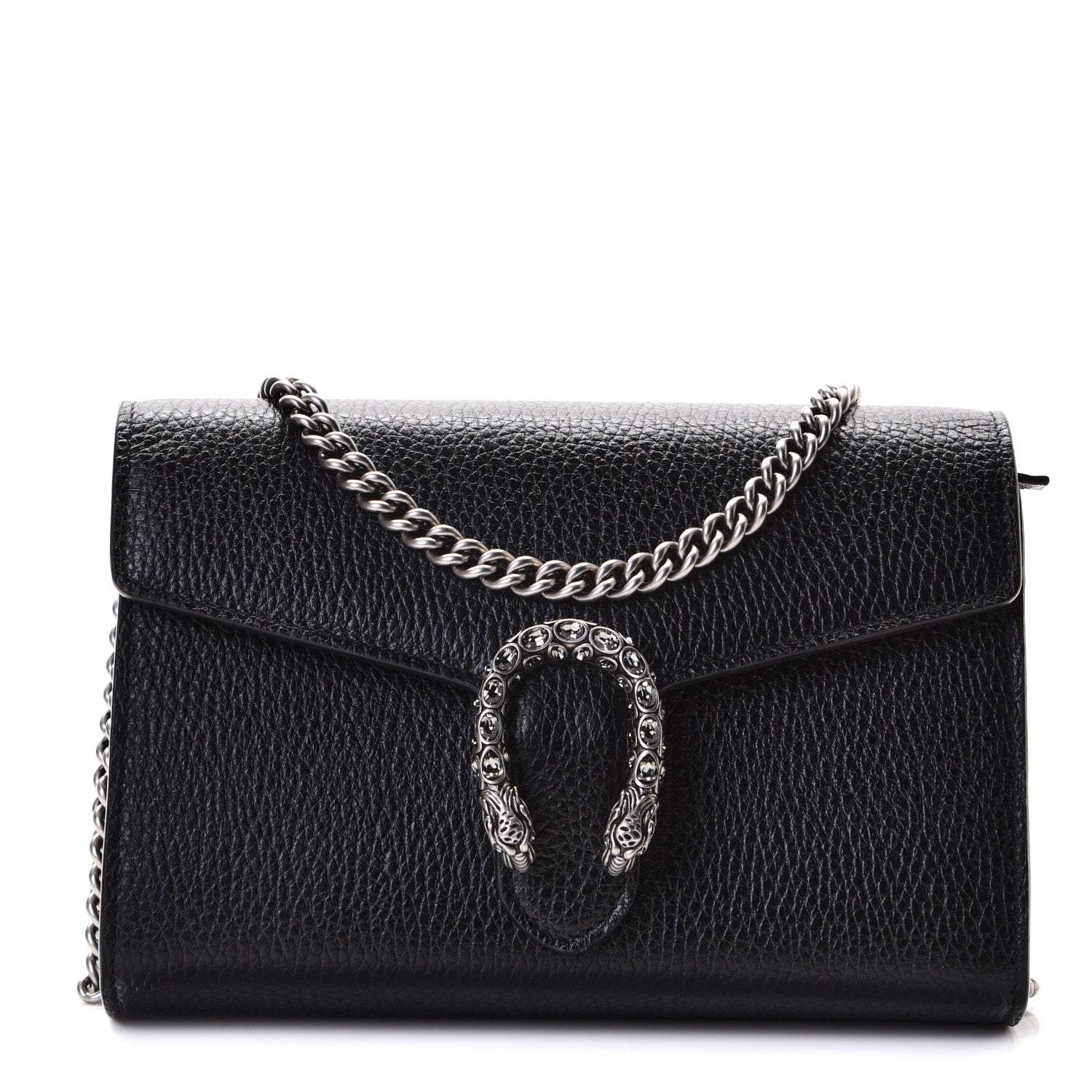 Gucci Calfskin Mini Dionysus Chain Wallet Black 1 of 9