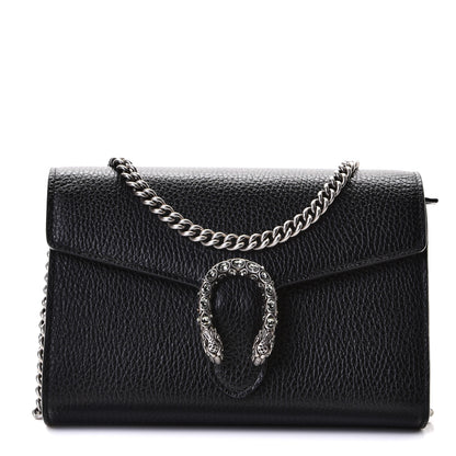 Gucci Calfskin Mini Dionysus Chain Wallet Black 1 of 9