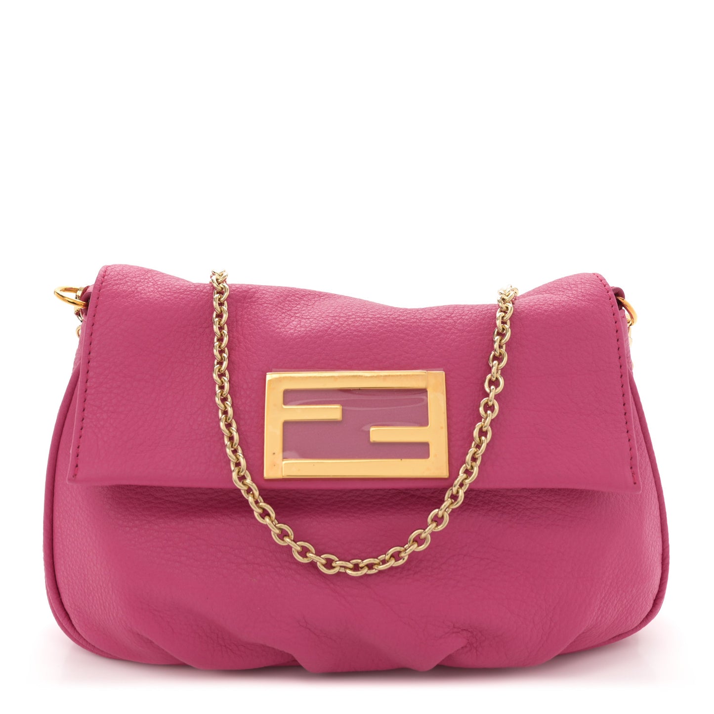 Vitello Flamingo Fendista Pouchette Crossbody Lampone