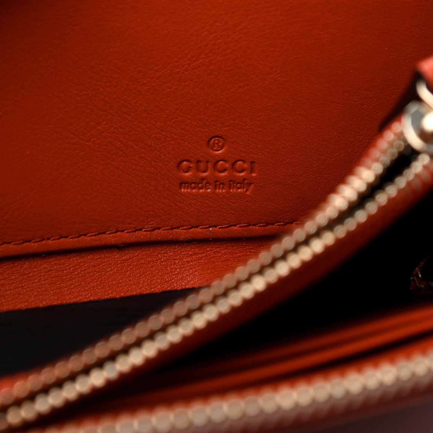 Guccissima Bree Zip Around Wallet Orange