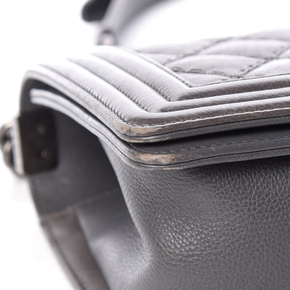 Chanel Calfskin Double Stitch Medium Boy Flap Grey 11 of 14