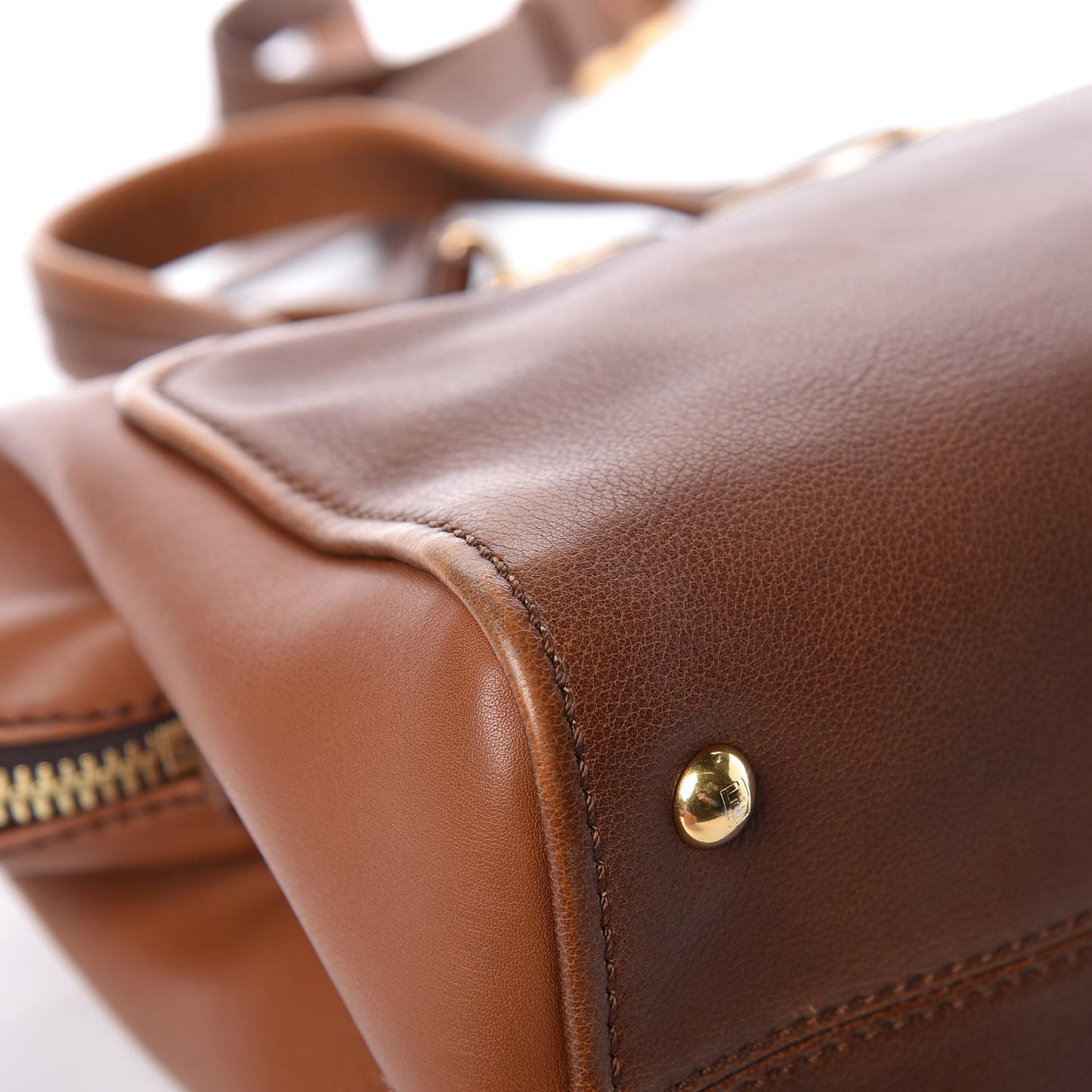 Capra Vitello Dolce Marmol Colorblock Small Chameleon Tote Moro Biscotti