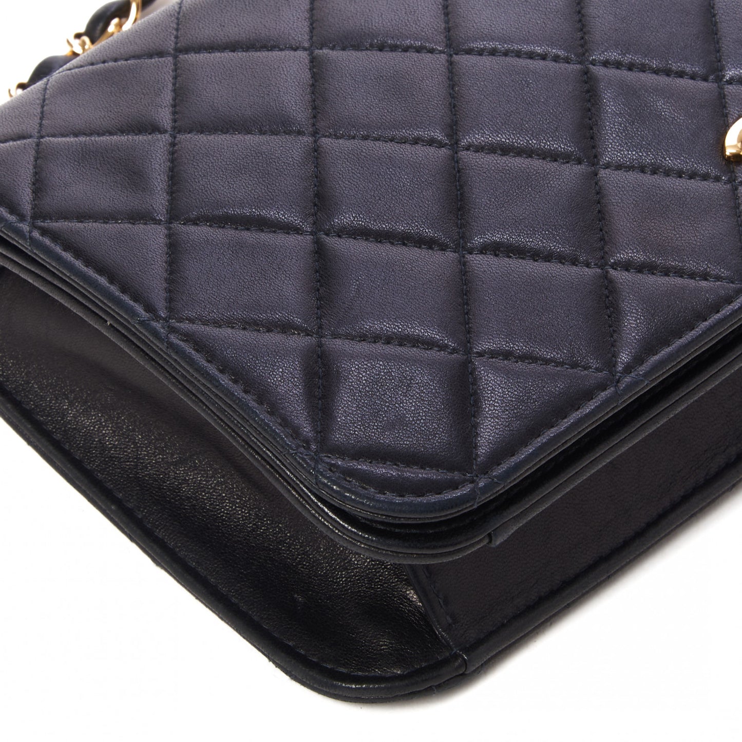 Lambskin Quilted Small Single Flap Black