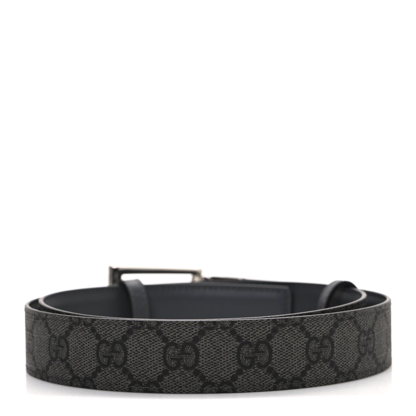 Selleria Calfskin GG Supreme Monogram Reversible Belt 90 36 Graphite Grey Black