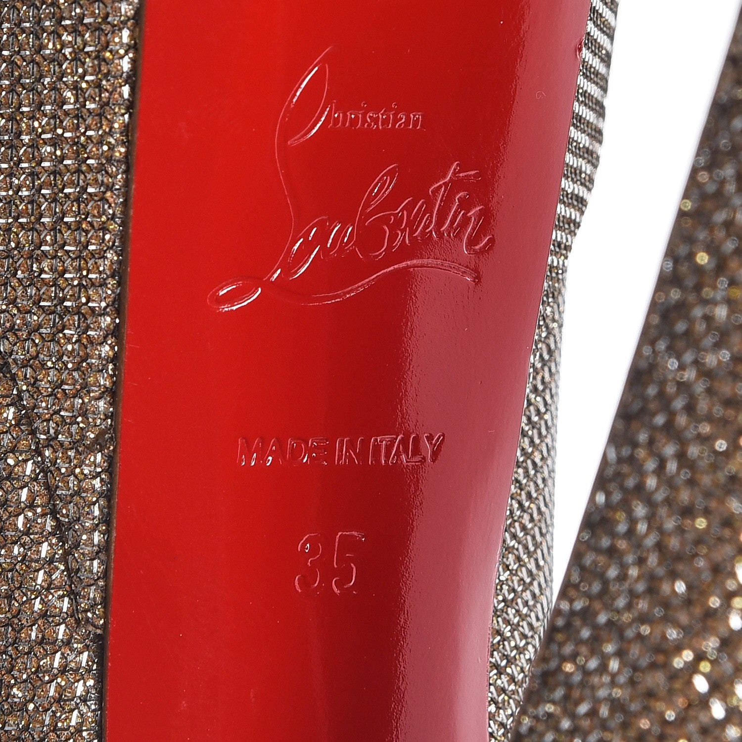 Christian Louboutin Glitter Fabric Altareva 160 Pumps 35 Gold 8 of 9