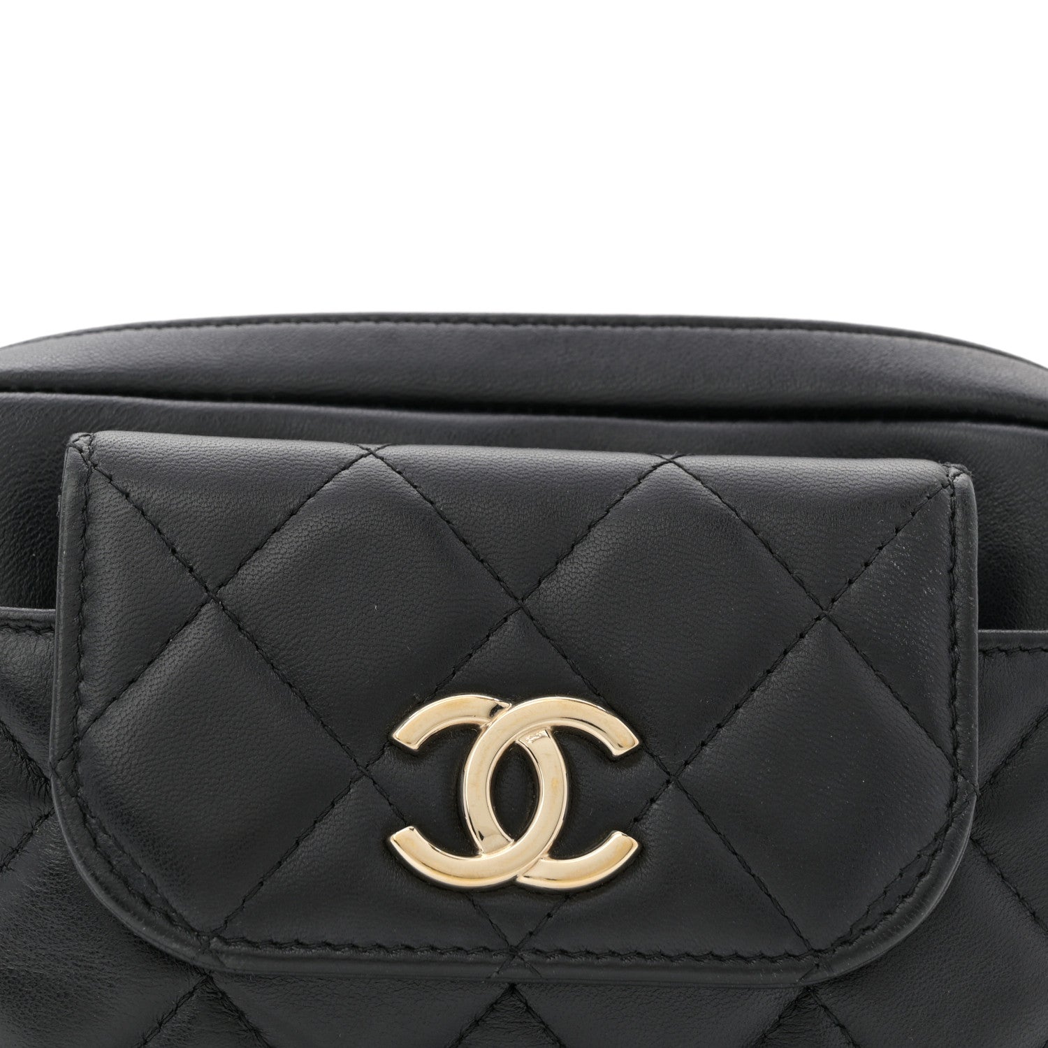 Chanel Lambskin Quilted Waist Bag Black 9 of 11