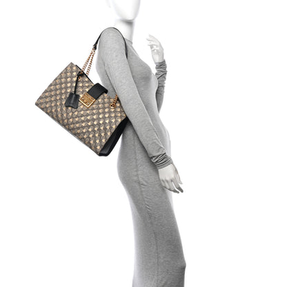Gucci GG Supreme Monogram Bees Medium Padlock Tote Beige Oro Black 2 of 10