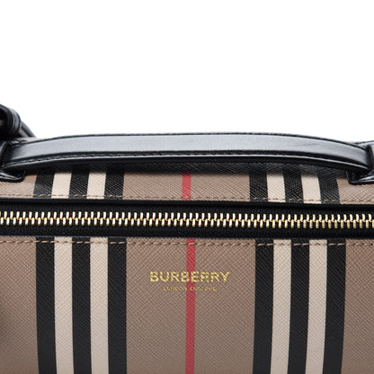 Burberry E-Canvas Calfskin Stripe Icon Barrel Bag Archive Beige 11 of 11