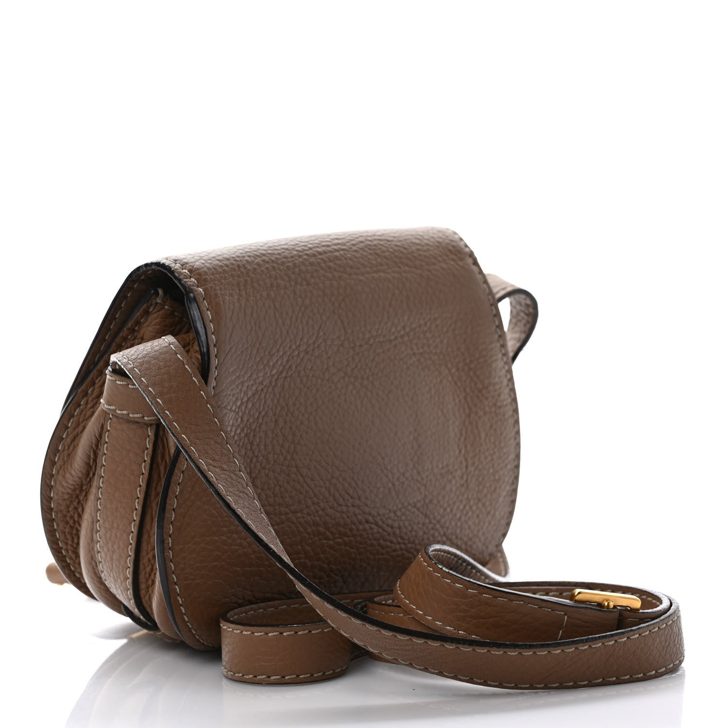 Chloe Calfskin Mini Marcie Round Crossbody Bag Nut 2 of 8