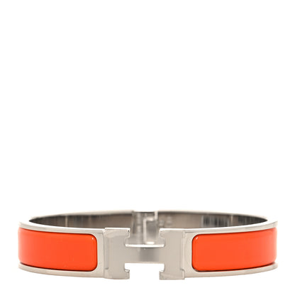 Hermes Enamel Narrow Clic Clac H Bracelet GM Orange Fruite 1 of 4