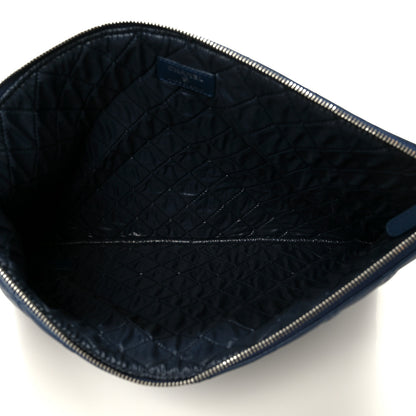 Chanel Lambskin Quilted Large Cosmetic Case Navy 5 of 8