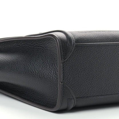 Celine Drummed Calfskin Nano Luggage Black 9 of 10