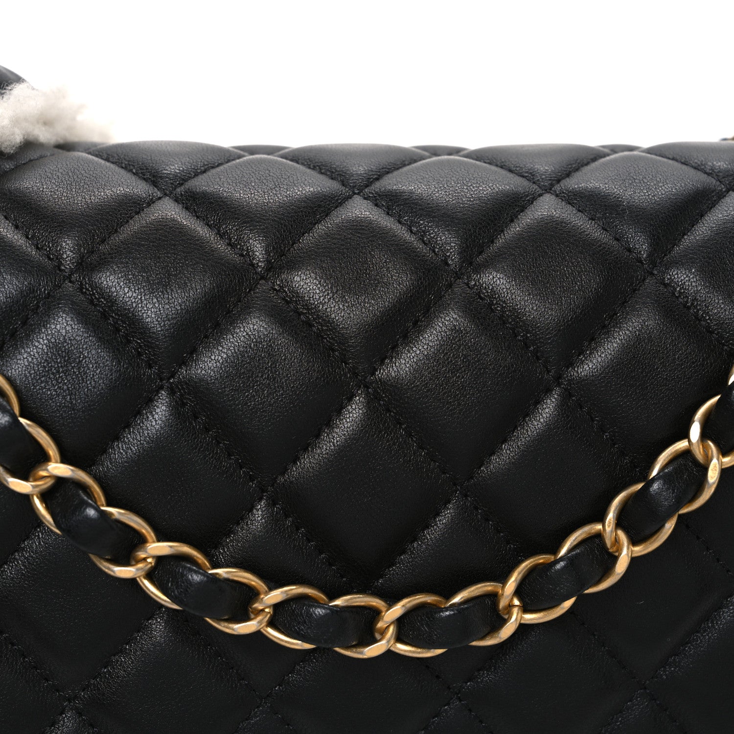 Chanel Lambskin Shearling Large CC Flap Bag Black White 8 of 11