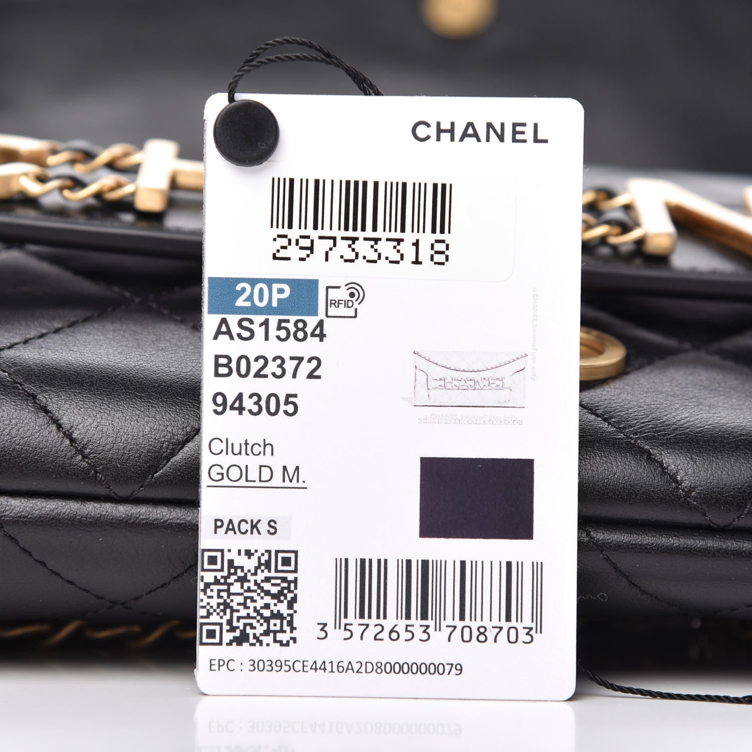 Chanel Calfskin Quilted Enchained Clutch Black 11 of 11