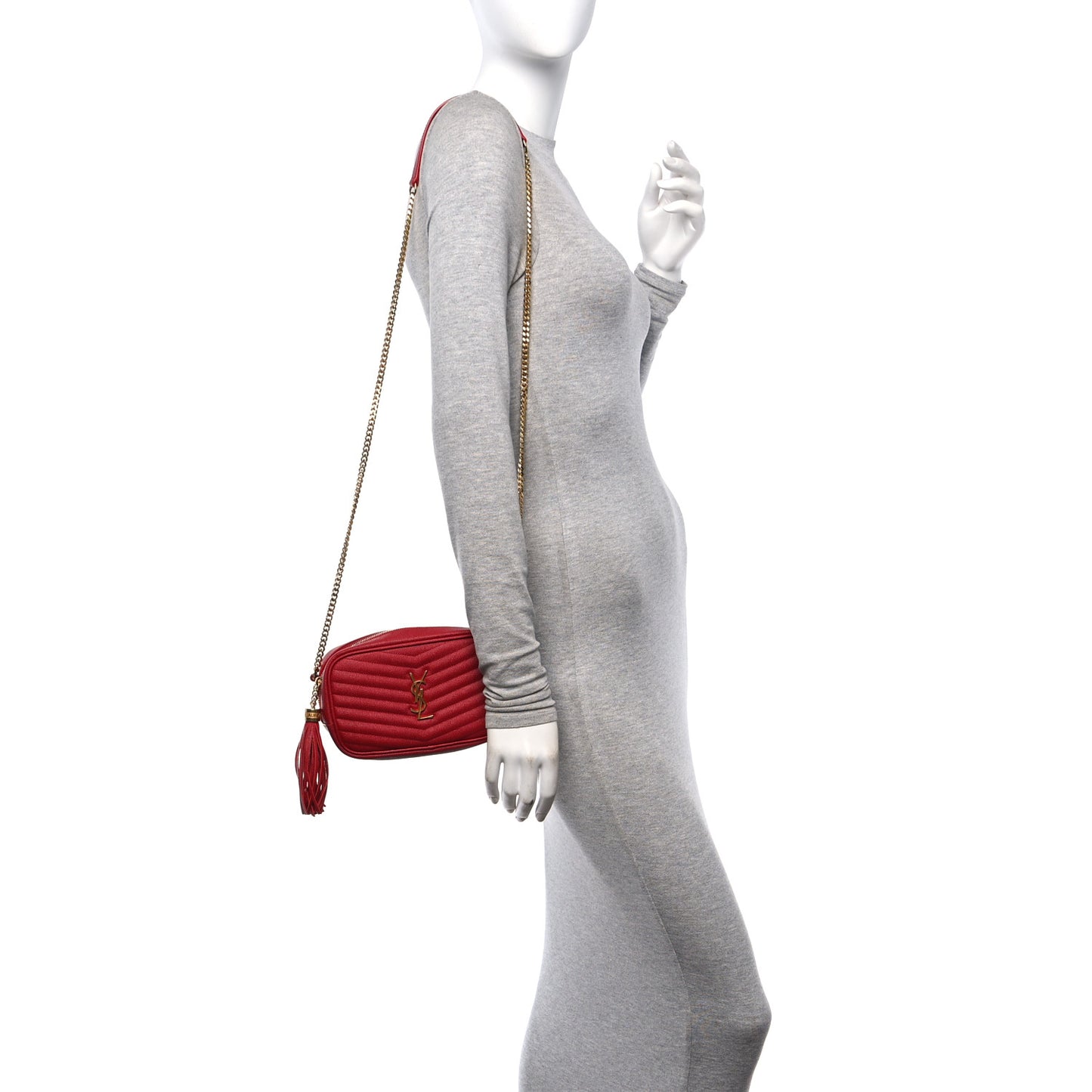 Grain De Poudre Matelasse Monogram Mini Lou Camera Bag Eros Red