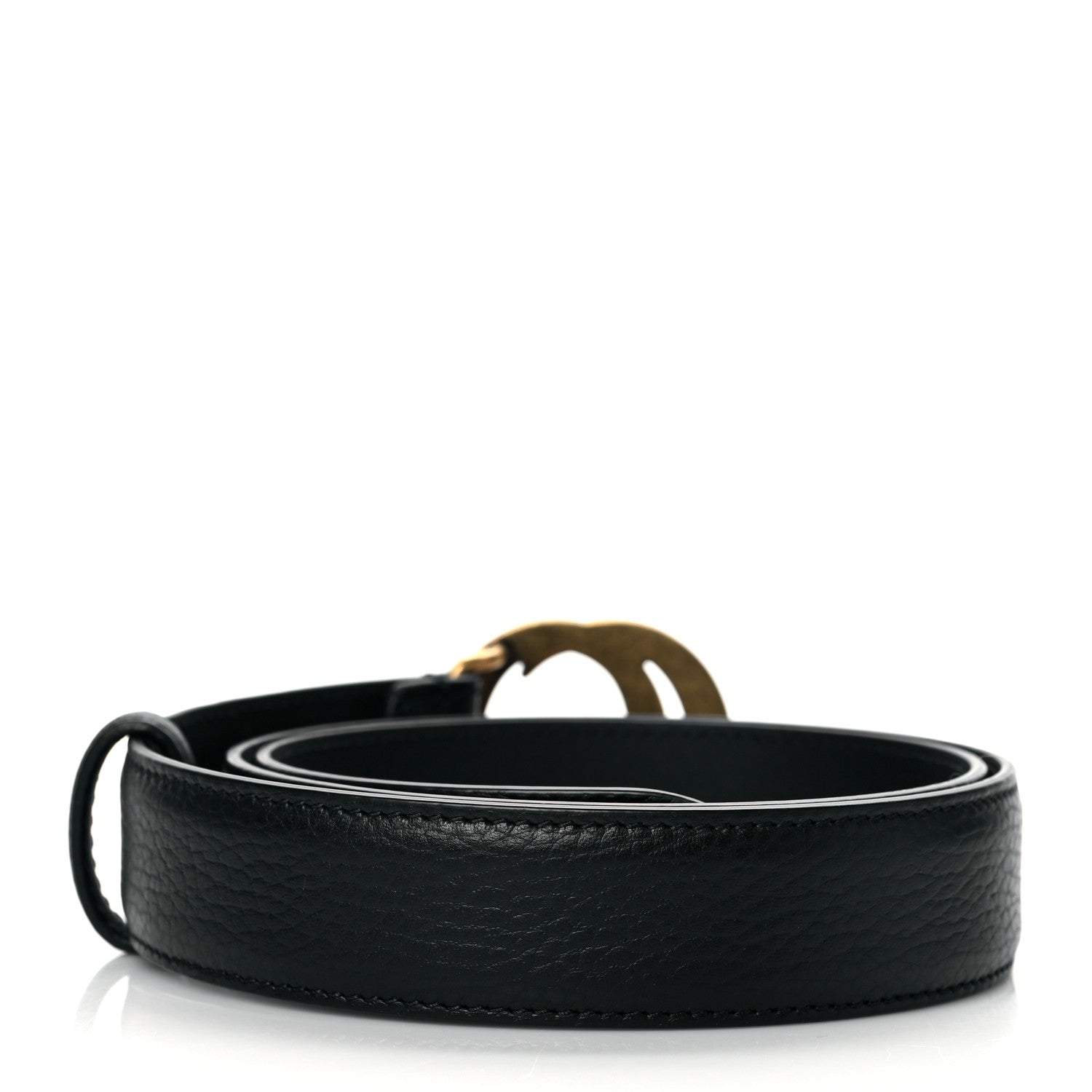 Gucci Calfskin Mens Interlocking G Belt 80 25 Black 3 of 6