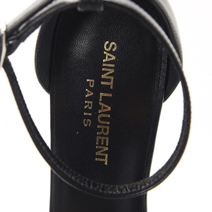 Saint Laurent Calfskin Jane 80 Ankle Strap Sandals 37.5 Black 7 of 9