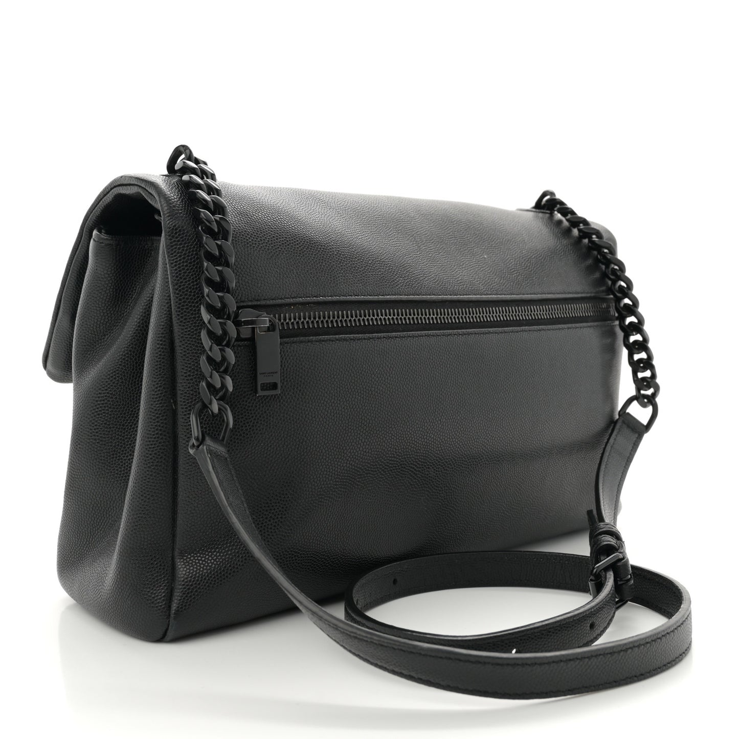 Grain De Poudre Medium West Hollywood Monogram Fold-Over Black