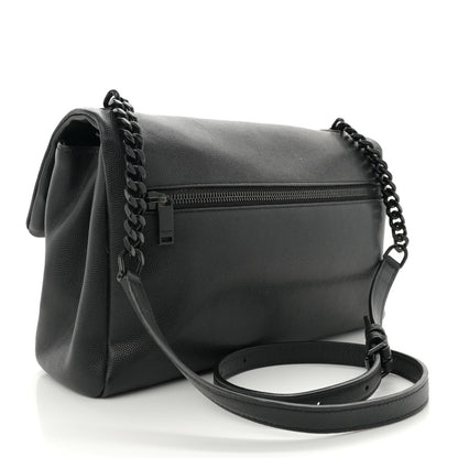 Saint Laurent Grain De Poudre Medium West Hollywood Monogram Fold-Over Black 3 of 11