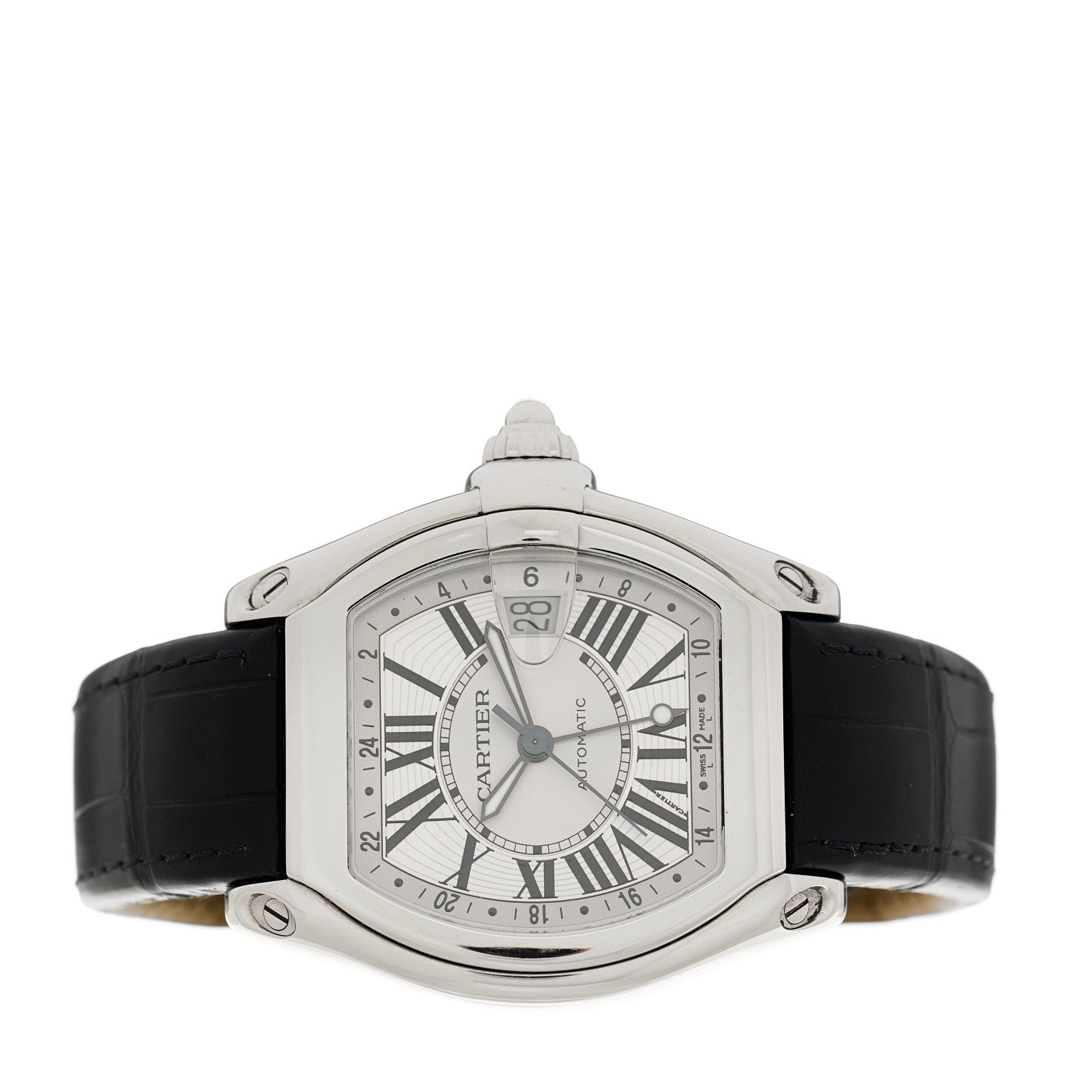 Cartier Stainless Steel Alligator 42mm Roadster GMT Automatic Watch 2 of 4